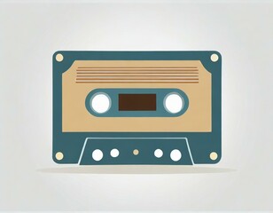 Obraz premium audio cassette music, vector picture on a white background, logo