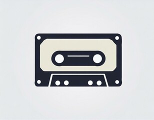 Obraz premium audio cassette music, vector picture on a white background, logo