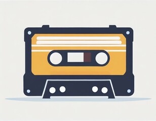 Obraz premium audio cassette music, vector picture on a white background, logo
