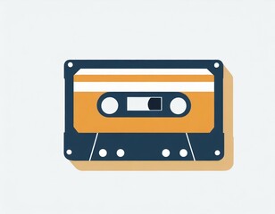 Obraz premium audio cassette music, vector picture on a white background, logo