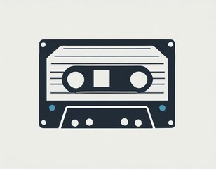 Obraz premium audio cassette music, vector picture on a white background, logo