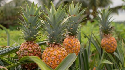 Pineapples are cultivated on trees in gardens
