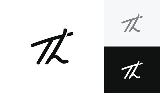 Handwritting signature letter TL initial logo design