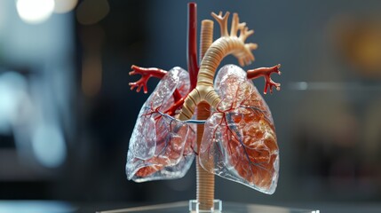 A model of a human heart is on display