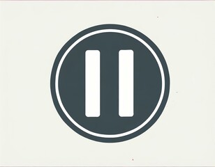 pause button vector icon on white background, logo audio video