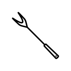 BBQ or grill tools icon, Barbecue fork in flat design