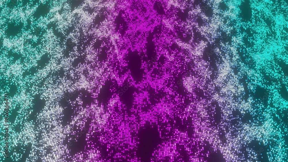 Poster particle data flow. computer generated 3d render