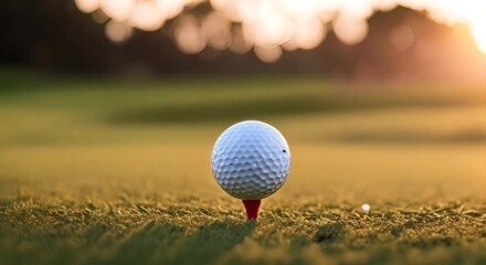 Golf ball with a golf club.	
