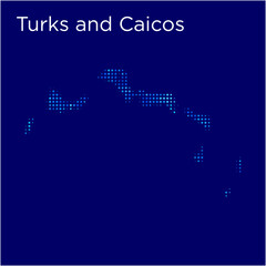 turks and caicos map with blue bg