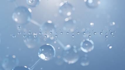 a-linolenic acid molecular structure 3d, omega-3, structural chemical formula view from a microscope