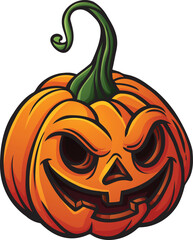 Cartoon smiling halloween pumpkin character