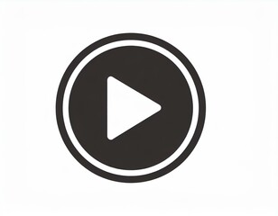 play button vector icon on white background, logo audio video