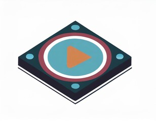 play button vector icon on white background, logo audio video