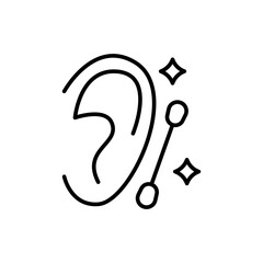 Clean ear outline icons, minimalist vector illustration ,simple transparent graphic element .Isolated on white background