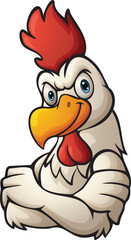 Cartoon rooster standing and posing © matamu