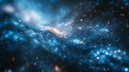 Obraz premium Eye-Catching Gold and Blue Particles Create an Abstract Background