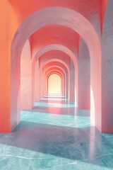 Fototapeta premium Pink and Blue Dreamlike Tunnel