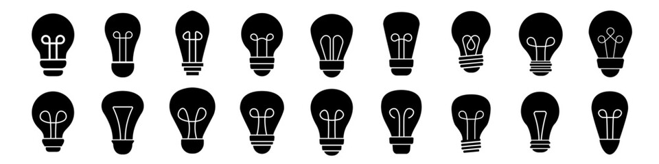 Light bulb icon. Light bulb icon silhouette.