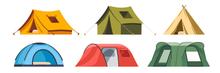 Camp tent vector. Different camping Tents © DOBRYI VECHIR STUDYA