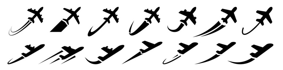 Plane icon, Plane flight icon.
