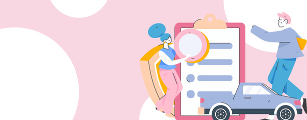 Buy insurance for car flat character vector concept operation illustration  © Lyn Lee