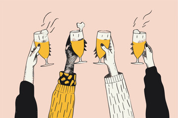 Beer festival poster background illustration. Flyer for a drinks celebration