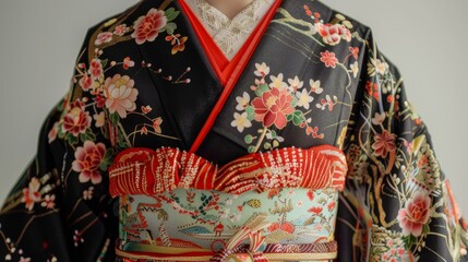 A kimono with a floral pattern