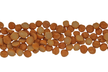 A handful of peas isolated on a transparent background