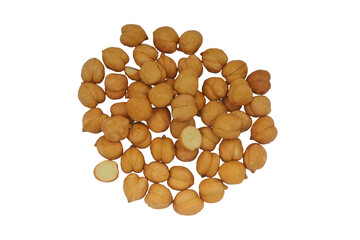 Chickpeas shot isolated on a transparent background