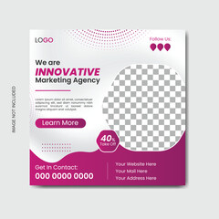 Digital marketing social media post template. Vector business social media post.