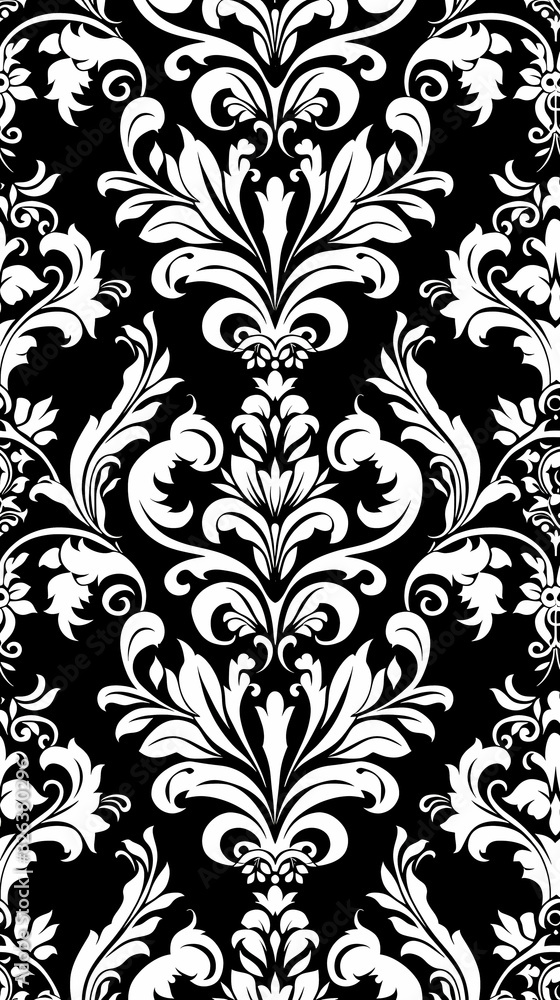 Poster damask pattern vector image