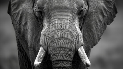 A close-up of an elephant's face, showing its wrinkled skin and expressive eyes