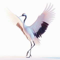 white heron in flight