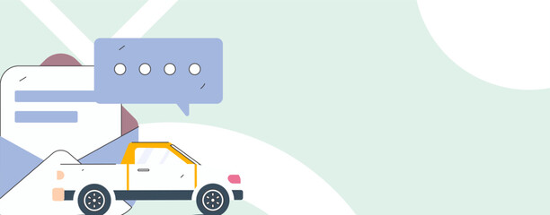 Buy insurance for car flat character vector concept operation illustration
