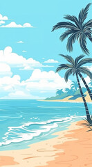 Obraz premium beach background for social media. illustration