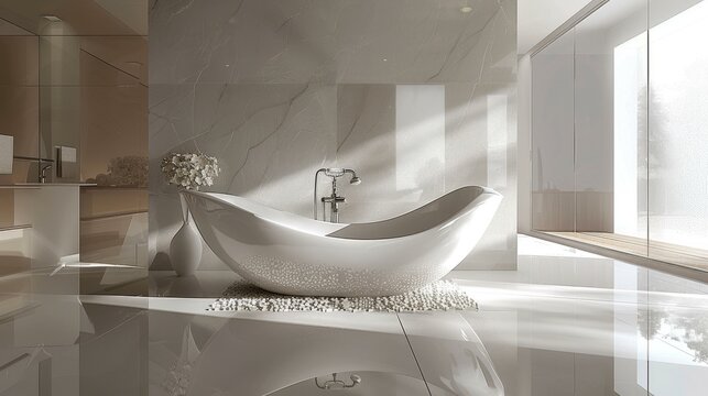 Modern Bathroom Interior Design with Stylish Fixtures and Decor