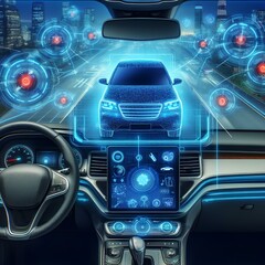 Autonomic vehicle. autonomous vehicle. the head-up display. technology for automobiles.