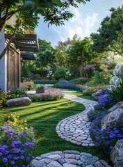 Obraz premium Design Renderings for Landscaped Gardens