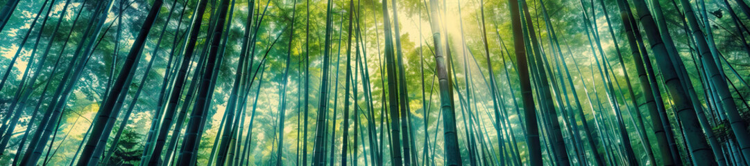 Bamboo Forest: A tranquil bamboo forest scene with tall bamboo stalks rustling in the breeze, creating a soothing, rhythmic sound.