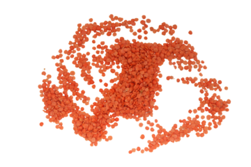 Orange pigment. Used for mixing with plastic pellets in production isolated on a transparent background