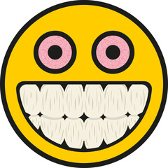 Fototapeta premium Creepy yellow smiley