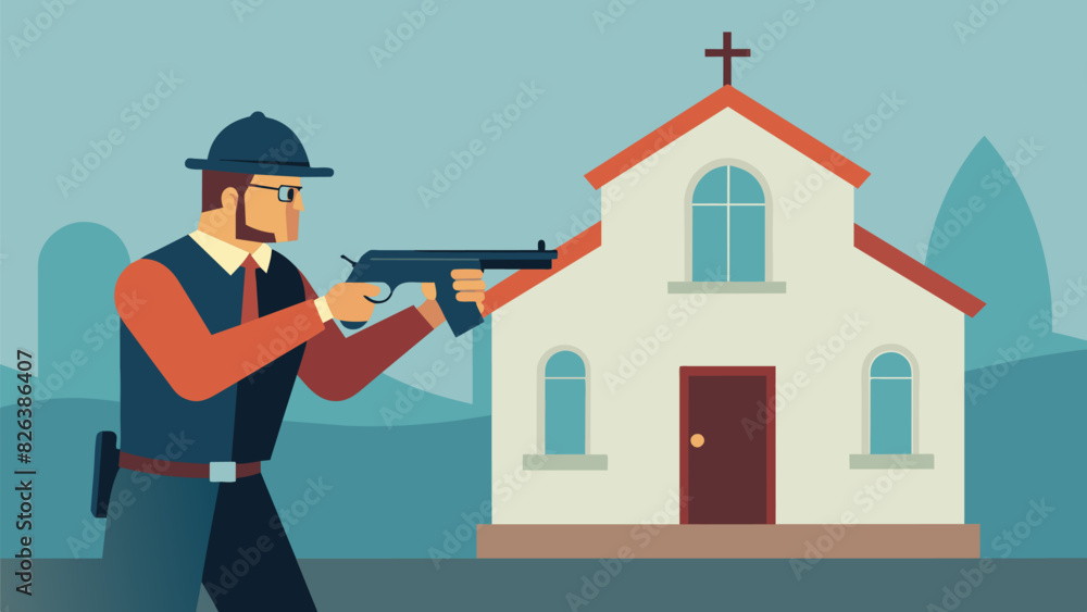 Poster a security team member demonstrates how to properly operate and handle a firearm during the churchs 
