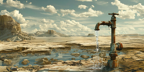 Watering the Mirage Iron Faucet in Arid Sol wallpaper
