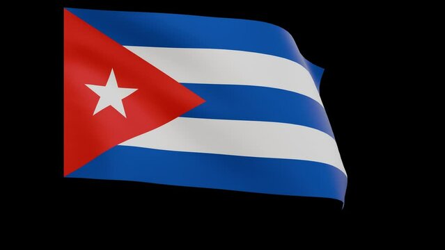 cuban flag 4k 3d render of a waving nation cuba banner fluttering in the wind symbolises the country with transparent alpha channel mask for free space and isolated background