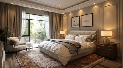 Minimalist Bedroom Design with Wooden Bed Frame