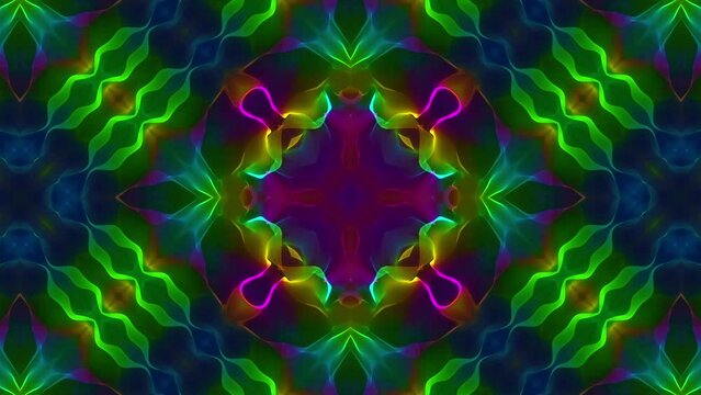 Psychedelic Mandala Ethnic Kaleido Background. Are well suited for vj projections at parties in clubs, discos, rave and goa trance events.