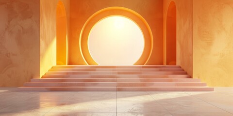 Arched Staircase Background