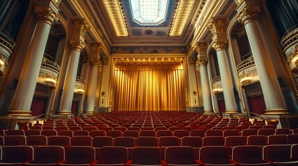 Obraz premium Grandiose Opera House with Classical Architecture and Contemporary Acoustic Enhancements
