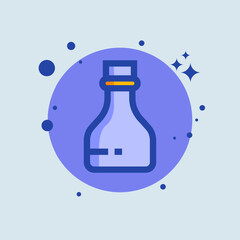 Bottle flat illustration. Water drink signs vector illustration.