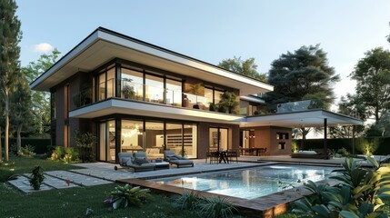 Modern House Facade Architecture